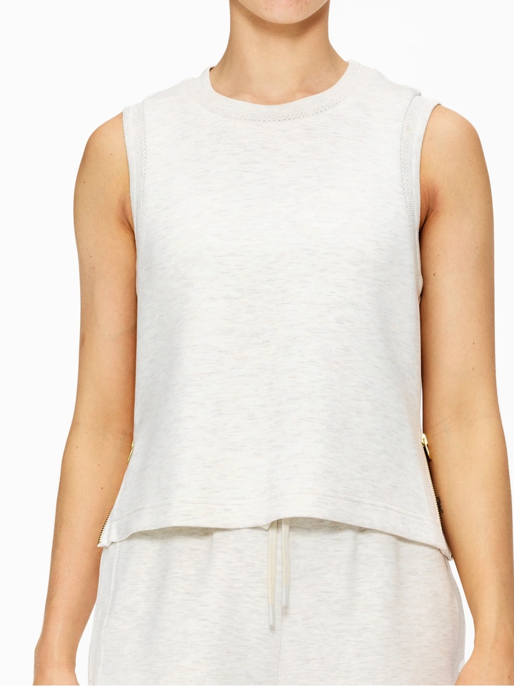 Varley Shea Crop Tank Doublesoft in Ivory Marl size S